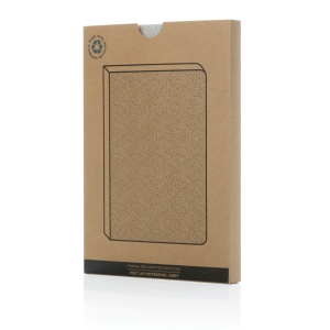 Cahier A5 en feutre recyclé certifié GRS Phrase 22