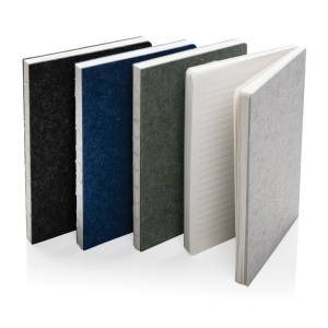 Cahier A5 en feutre recyclé certifié GRS Phrase 29