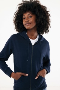 Sweat à capuche avec zip en coton recyclé IQONIQ Abisko 54