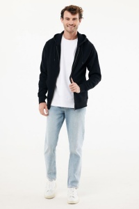Sweat à capuche avec zip en coton recyclé IQONIQ Abisko 18