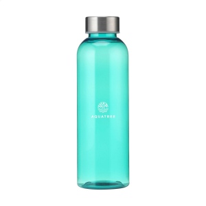 Cette bouteille d'eau est composée à 100% de RPET et est dotée d'un bouchon à vis anti-fuite en acier inoxydable 9