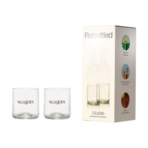 Ensemble de deux verres Rebottled® fabriqués à partir de bouteilles de vin recyclées 4