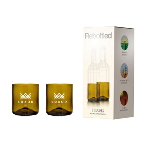Ensemble de deux verres Rebottled® fabriqués à partir de bouteilles de vin recyclées 5