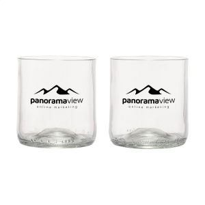 Ensemble de deux verres Rebottled® fabriqués à partir de bouteilles de vin recyclées 2