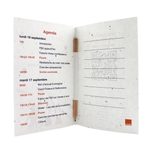 Carte voeux papier graines et crayon bois 2
