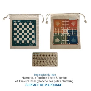 Pochon 3 JEUX EN 1 : petits chevaux / dames / échecs - France 4