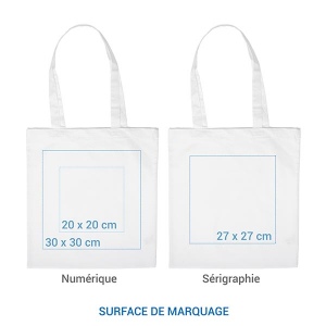 Cabas coton PARIS 155 - Blanc 4