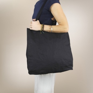 Cabas coton PARIS 155 - Noir 2