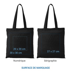 Cabas coton PARIS 155 - Noir 4