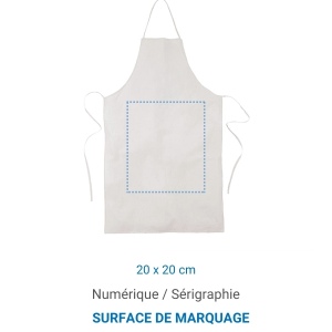 Tablier coton LUBERON 155 - Blanc 3