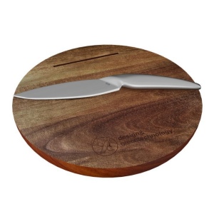set de planche à découper et couteau FSC 100% bois d'acacia (Stock) 2