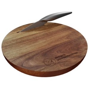 set de planche à découper et couteau FSC 100% bois d'acacia (Stock)