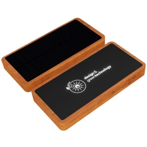 Batterie externe éco solaire 10000 FSC 100% bambou (Stock)