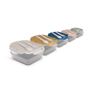 BOITE REPAS (LUNCH BOX) 1.2 l AVEC COUVERCLE, CUILLERE ET FOURCHETTE 4