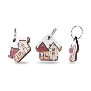 Porte-clés bois sur mesure - europe - 40x40 mm