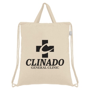 Palma - sac à cordon en coton recyclé Sac à cordon en coton recyclé 140 gsm (+Sérigraphie) 4
