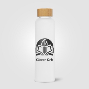 Lucerne - 590 ml Bouteille en verre borosilicate givré avec couvercle en bambou (+Sérigraphie) 4