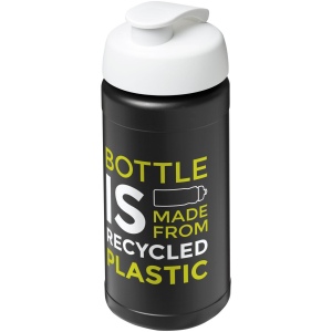 Bouteille de sport Baseline de 500 ml recyclée avec couvercle rabattable 26