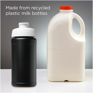 Bouteille de sport Baseline de 500 ml recyclée avec couvercle rabattable 50