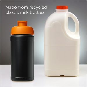 Bouteille de sport Baseline de 500 ml recyclée avec couvercle rabattable 52
