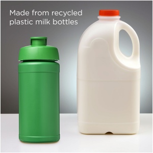 Bouteille de sport Baseline de 500 ml recyclée avec couvercle rabattable 55