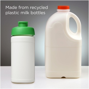 Bouteille de sport Baseline de 500 ml recyclée avec couvercle rabattable 61