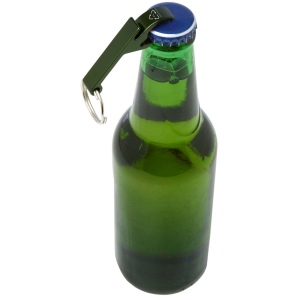 Ouvre-bouteille et canette Tao en aluminium recyclé certifié RCS avec porte-clés 18