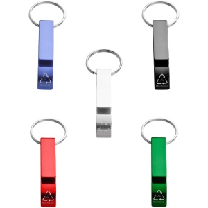 Ouvre-bouteille et canette Tao en aluminium recyclé certifié RCS avec porte-clés 29