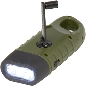 Lampe de poche dynamo solaire Helios en plastique recyclé avec mousqueton 6