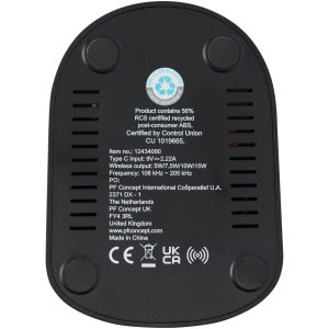 Socle de charge sans fil Loop de 15 W à double bobine en plastique recyclé certifié RCS 7