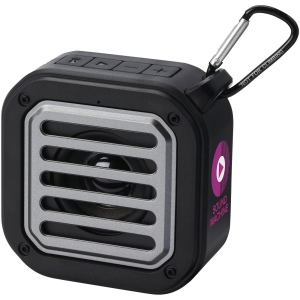 Haut-parleur solaire Bluetooth® Solo de 3 W IPX5 en plastique recyclé certifié RCS avec mousqueton 4