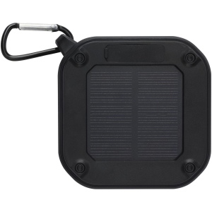 Haut-parleur solaire Bluetooth® Solo de 3 W IPX5 en plastique recyclé certifié RCS avec mousqueton 6