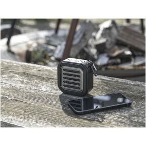 Haut-parleur solaire Bluetooth® Solo de 3 W IPX5 en plastique recyclé certifié RCS avec mousqueton 9