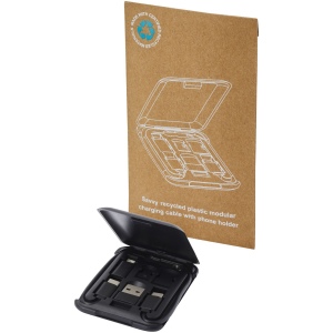 Câble de recharge modulaire en plastique recyclé Savvy avec support de téléphone 10
