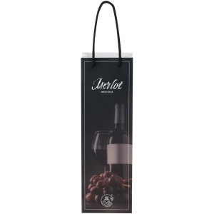 Sac de bouteille de vin en papier 170 g/m2 integra fait à la main avec poignées torsadées en plastique, 12 x 9 x 37 cm 5