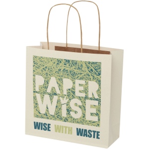 Sac en papier fabriqué à partir d déchets agricoles 150 g/m2 avec poignées torsadées, 24 x 9 x 24 cm 2