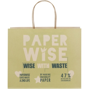 Sac en papier fabriqué à partir de déchets agricoles 150 g/m2avec poignées torsadées, 31 x 12 x 25 cm 3