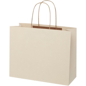 Sac en papier fabriqué à partir de déchets agricoles 150 g/m2avec poignées torsadées, 31 x 12 x 25 cm 5