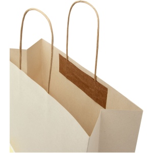 Sac en papier fabriqué à partir de déchets agricoles 150 g/m2avec poignées torsadées, 31 x 12 x 25 cm 7