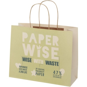 Sac en papier fabriqué à partir de déchets agricoles 150 g/m2avec poignées torsadées, 31 x 12 x 25 cm 2