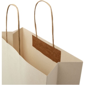 Sac en papier fabriqué à partir de déchets agricoles 150 g/m2 avec poignées torsadées, 31 x 12 x 31 cm 7
