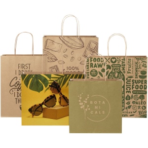Sac en papier Kraft 120 g/m2 avec poignées torsadées, 24 x 9 x 32 cm 10