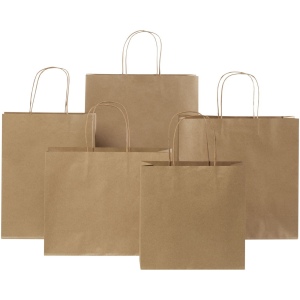 Sac en papier Kraft 120 g/m2avec poignées torsadées, 31 x 12 x 25 cm 14