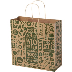 Sac en papier Kraft 120 g/m2avec poignées torsadées, 31 x 12 x 31 cm 2