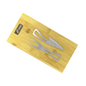 Planche à découper en bambou avec couverts à fromage 'Takeita' 4