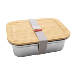 Bento 'Osaka', inox pour micro-onde, avec couvercle en bambou 3