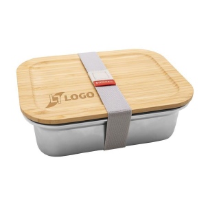 Bento 'Osaka', inox pour micro-onde, avec couvercle en bambou 4
