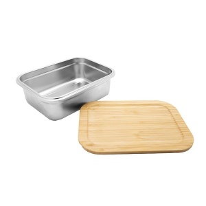 Bento 'Osaka', inox pour micro-onde, avec couvercle en bambou 5