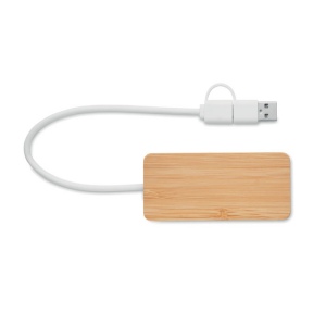 Hub USB 3 ports en bambou - HUBBAM 4