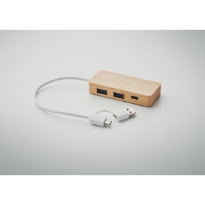 Hub USB 3 ports en bambou - HUBBAM 5